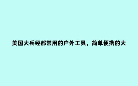 美国大兵经都常用的户外工具，简单便携的大号防水仓来了