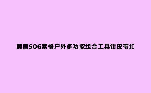 美国SOG索格户外多功能组合工具钳皮带扣，谁说皮带不能当户外工具