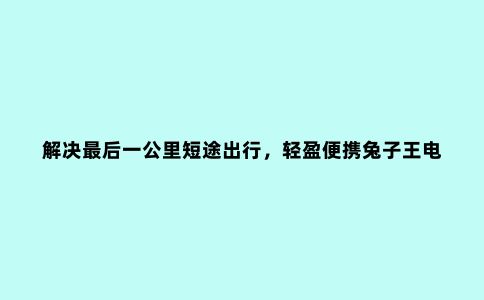 解决***后一公里短途出行，轻盈便携兔子王电动滑板车
