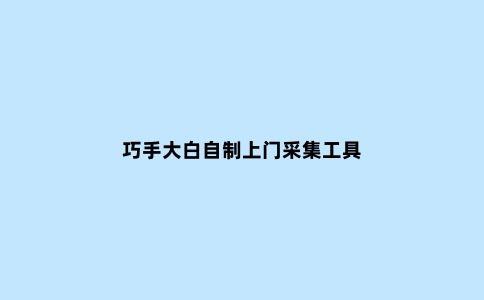 巧手大白自制上门采集工具